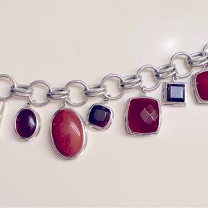 ELLE 925 Sterling Silver Multi-Stone Toggle bracelet Etate
